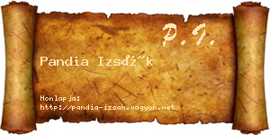 Pandia Izsák névjegykártya